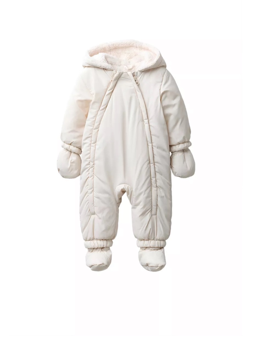 NYLON ROMPER WITH DETACHABLE MITTENS AND BOOTIES